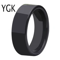free shipping hot sales 8mm width shiny black pipe ring comfort fit blank ring new mens fashion tungsten wedding ring