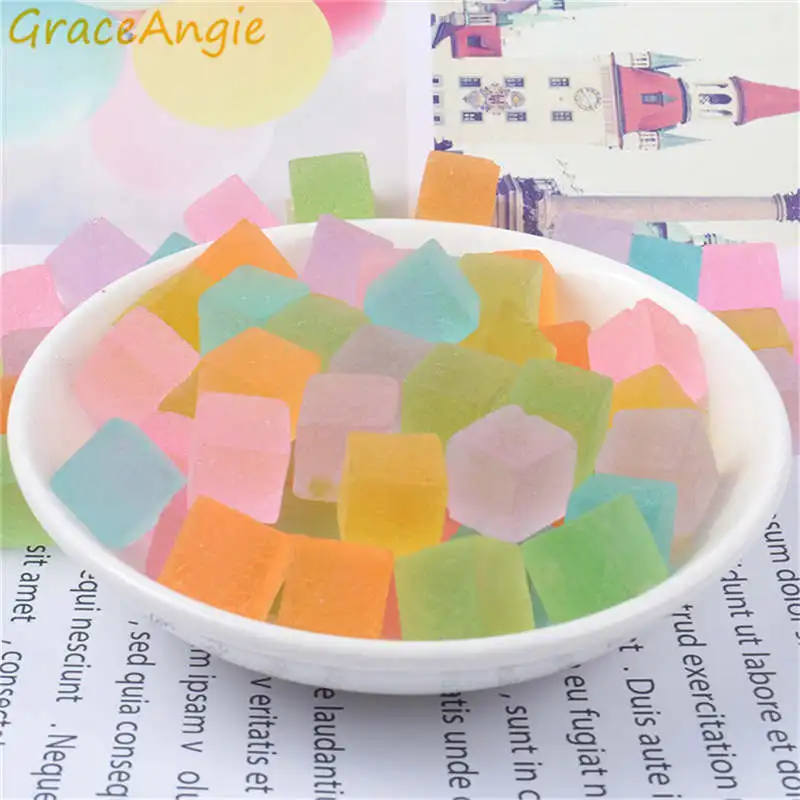 GraceAngie 20 шт смешанный пластиковый красочный сахарный кубик имитация конфет амулеты кабошон декоративный