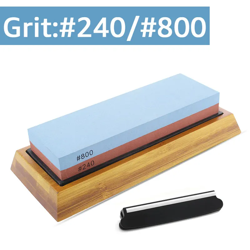 240 800 with bamboo Ножи точилка шлифовальные камни точильный камень Системы водный камень Хонинговальные инструмент кухни 2-в-1 240 600 1000 3000 - Цвет: 240 800 with bamboo