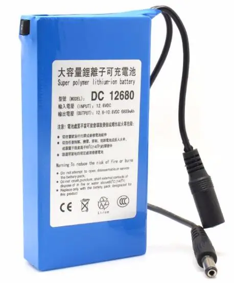 6800mAh Cncool DC 12 В высокое качество супер перезаряжаемый портативный литий-ионный аккумулятор 1800 мАч-20000 мАч с вилкой EU/US Прямая - Цвет: 6800mAh