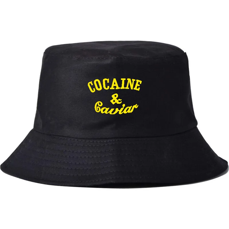 black 5 Модная хлопковая Панама COCAIN& Икра буквы унисекс солнцезащитные кепки шляпы от солнца шляпа рыбака Boonie Кепка с металлической буквой Bone Pesca - Цвет: black 5