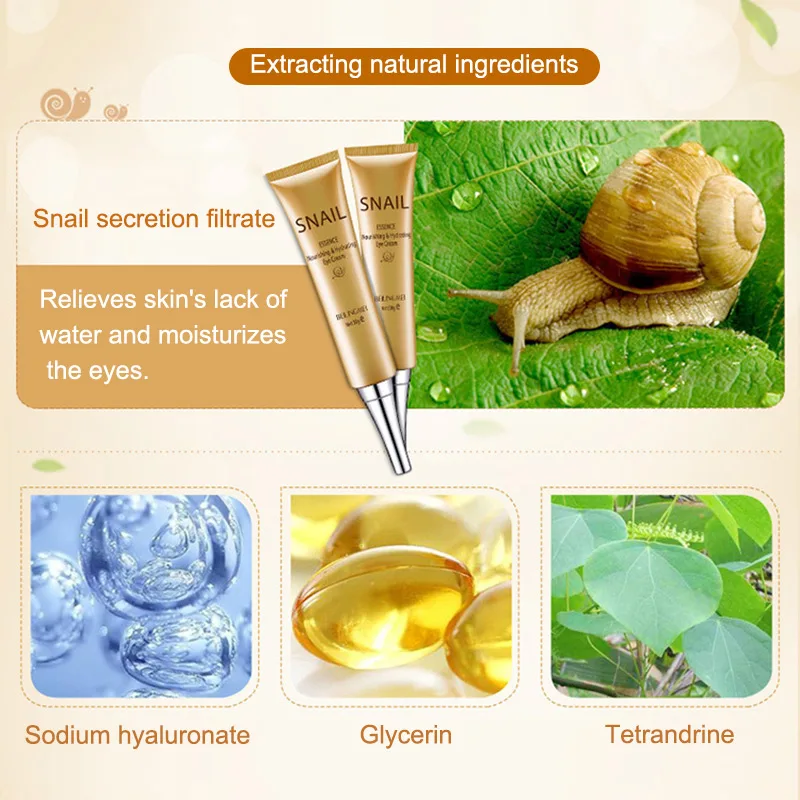 

Snail Eye Cream Moisturizing Anti-puffiness Anti-aging Dark Circle Lift Firming Cream 88