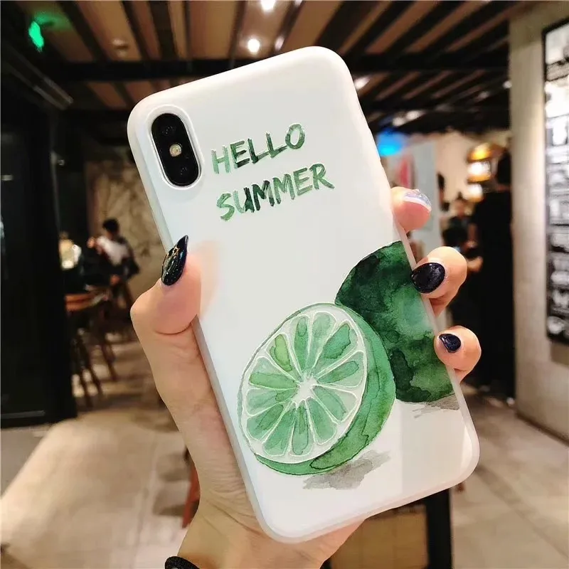 Милый мягкий силиконовый чехол из ТПУ с 3D фруктовым узором для iPhone X, тонкий бампер для телефона, чехол для iPhone XS MAX XR, задняя крышка 6, 7, 8 Plus - Цвет: 4