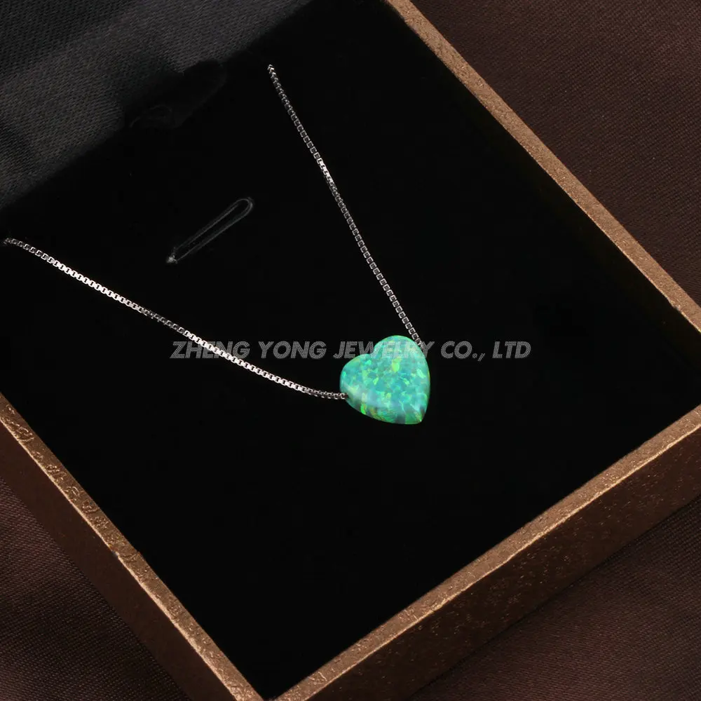 Элегантное модное ожерелье из серебра 925 пробы с опалом в коробке подвеской виде