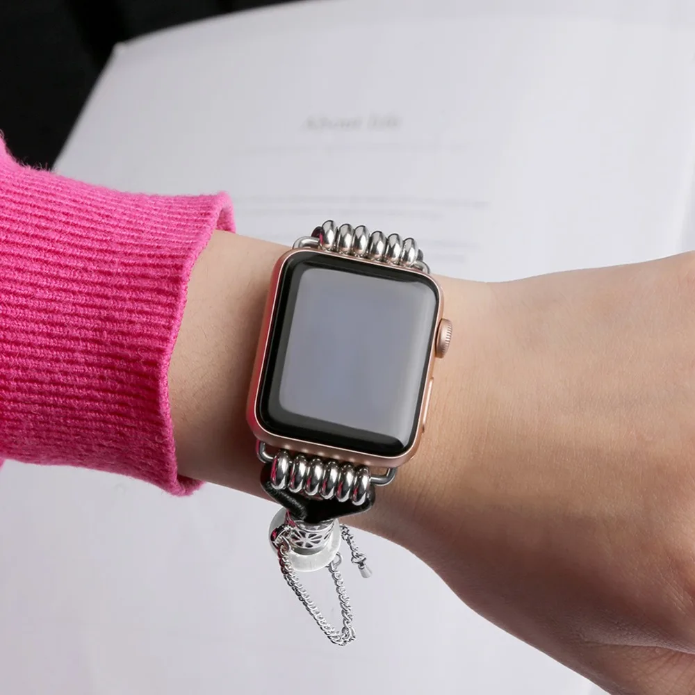 Ремешок для часов Apple Watch Series 4 38 42 мм браслет из натуральной кожи 3 2 1|Ремешки часов|