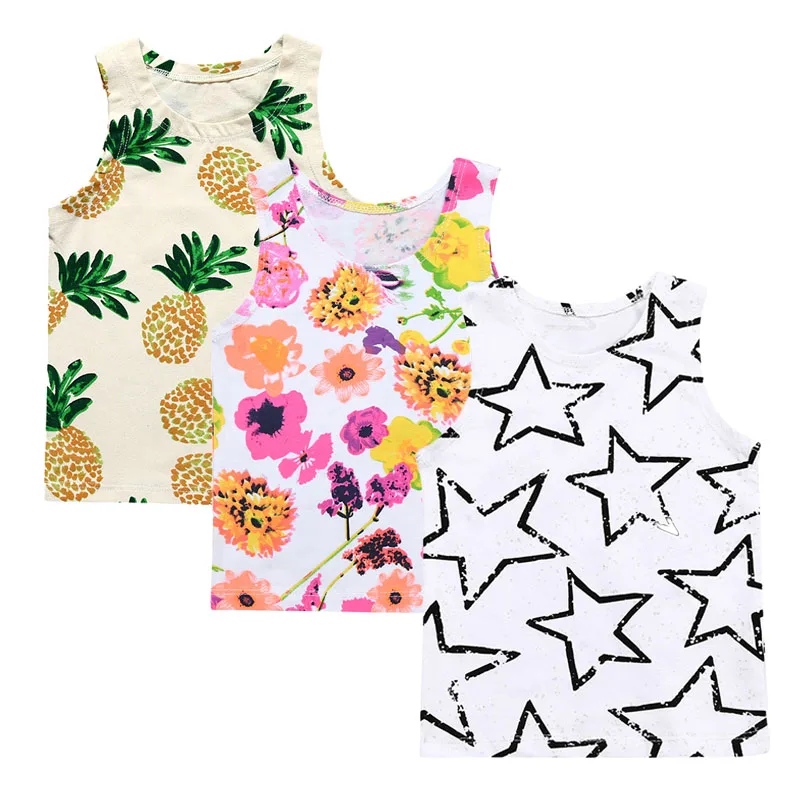 3 шт./лот детские топы детский жилет летние футболки для мальчиков девочек 2018