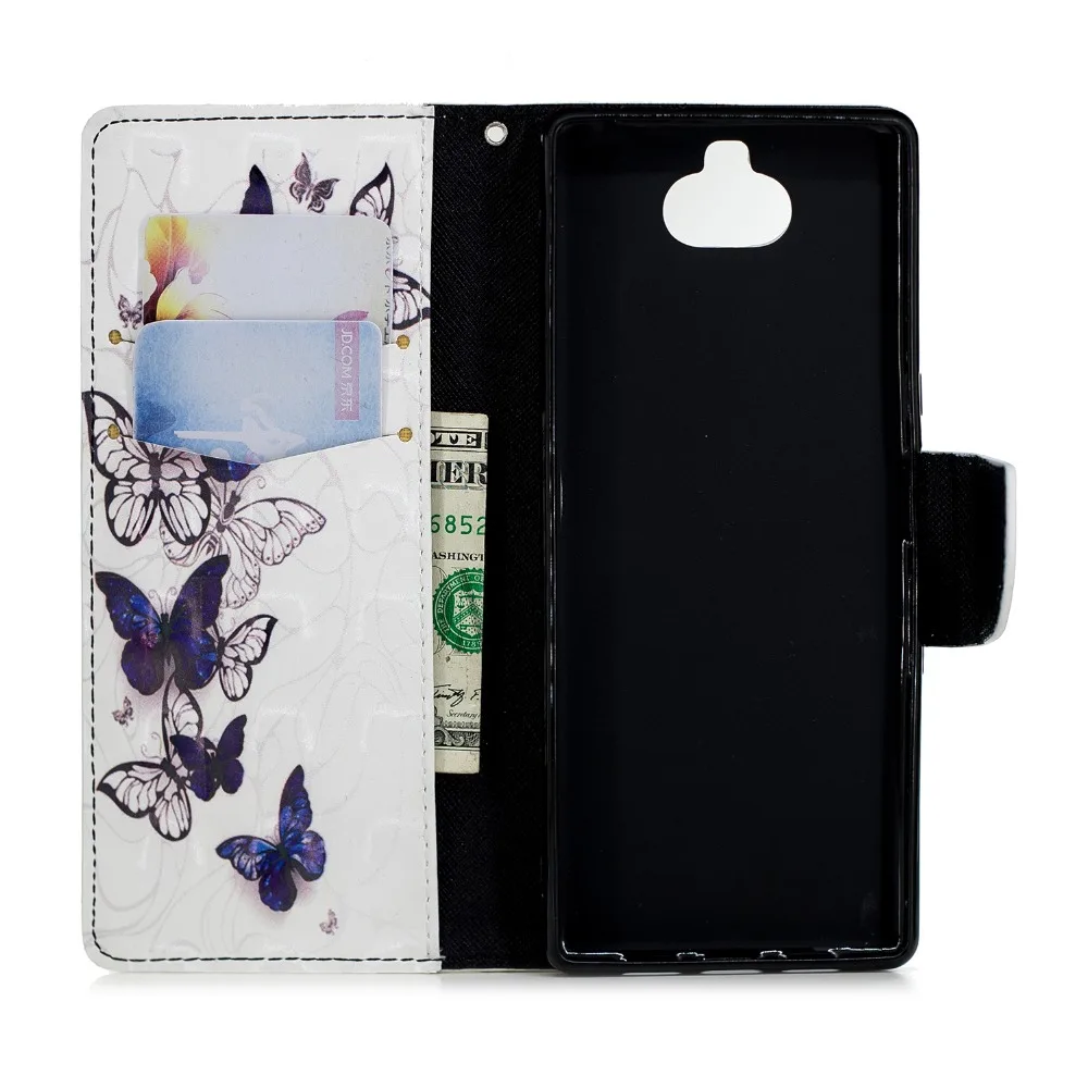 3D окрашенные PU флип чехол для sony xperia XA 3 Стенд Wallet L3 кожаный футляр из ПУ кожи с