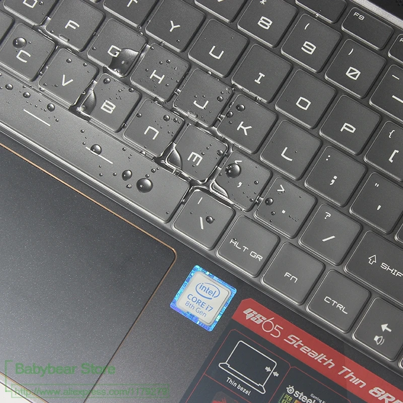 Тонкий 15 6 Мягкий защитный чехол для клавиатуры из ТПУ игрового ноутбука MSI GS65 GS 65