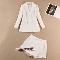 2 piece outfits for women female fashion temperament white double breasted suit culottes two piece spring new suit