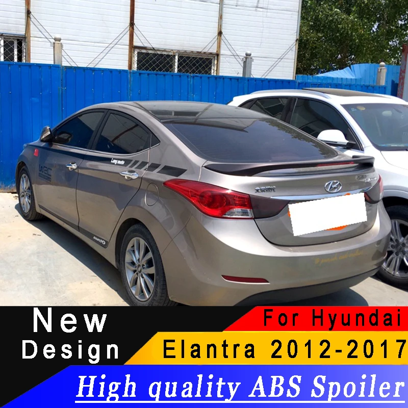 Для Hyundai Elantra 2012 2017 с тормозными фонарями большой спойлер высококачественный
