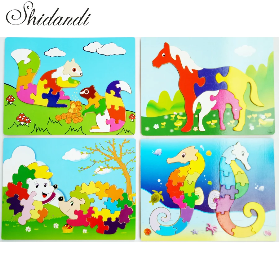 29*22 см Качество деревянных животных логические игрушки красочные обучения