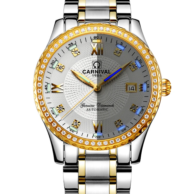 

Carnival Top Brand Luxury Mens Watches Automatic Self-wind Watch Men Sapphire reloj hombre Luminous Hands relogio clock C8737G-3