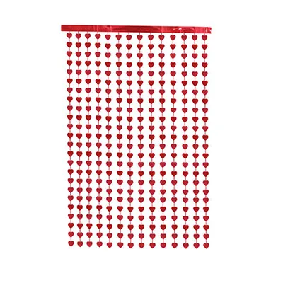 red heart 1*2 м свадебное украшение металлическая бахрома из фольги вечерние занавес свадебный фон занавес фото стенд фон вечерние украшения - Цвет: red heart