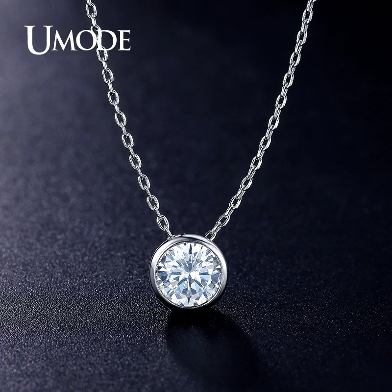 Женские ожерелья и подвески UMODE модные белого золота с 1ct AAA + CZ подарки AUN0034 |