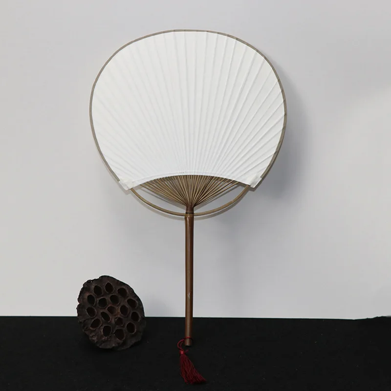 Японский стиль белый весло бумажный ручной вентилятор с кистями стаканчики для