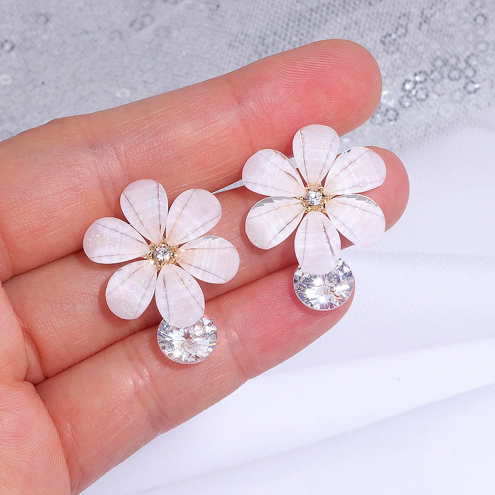 Женские богемные серьги с большим цветком элегантные серьги-подвески