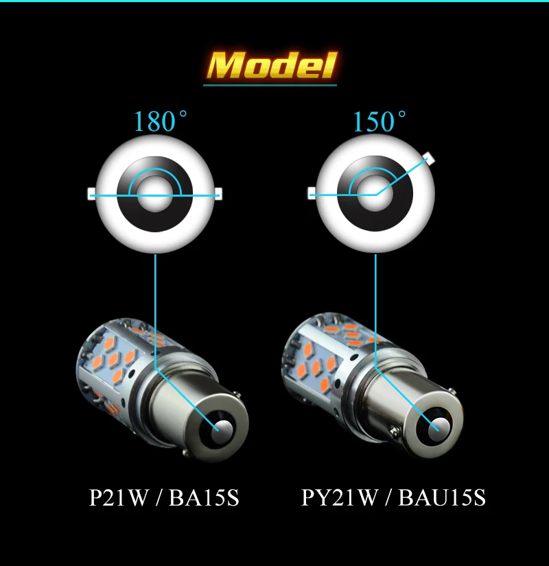 NAO 2 шт. p21w светодиодные лампы ba15s led CANBUS без ошибок автомобиля 1156 led 12 В АВТО py21w bau15s 19 Вт 2600LM Поворотная сигнальная лампа задний тормозной светильник