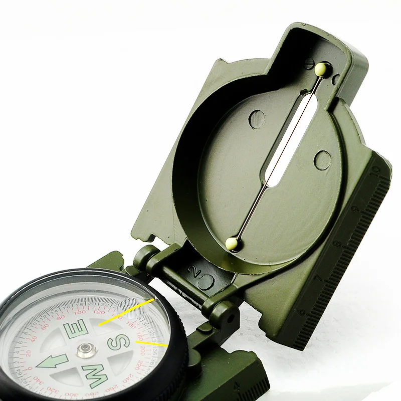 Lensatic Компас Военный Кемпинг Туризм армейский Стиль выживания марширование