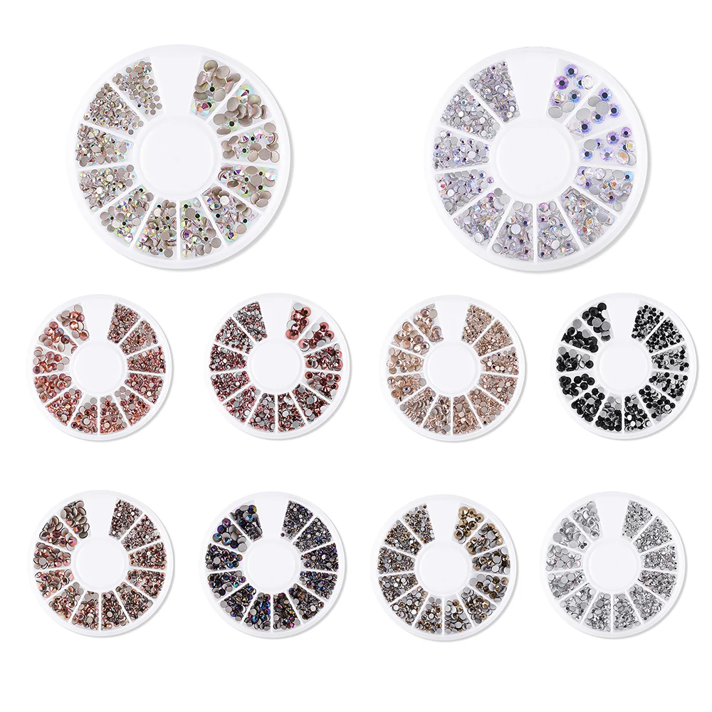 Блестки для дизайна ногтей с плоским дном 12 цветов|Стразы и украшения| |