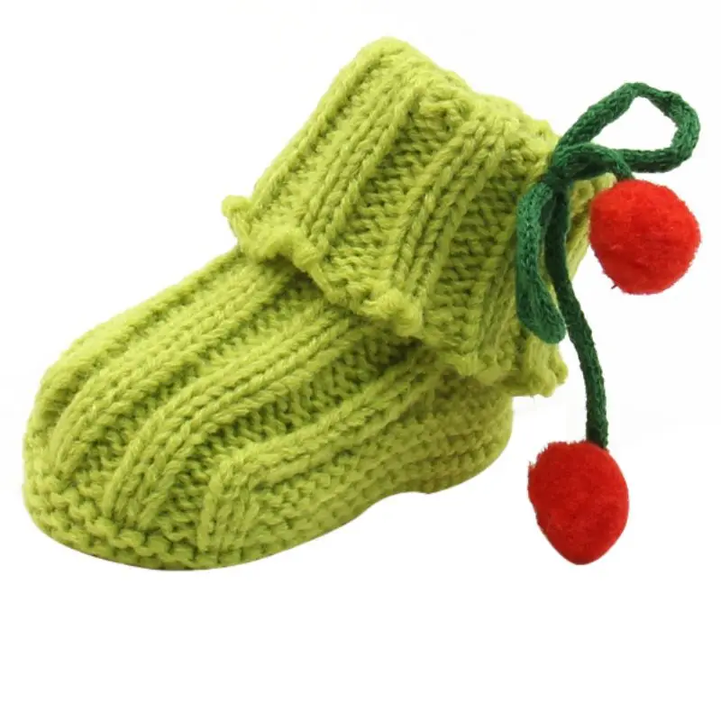 Для новорожденных; BebeToddler; для девочек; зимний теплый кроше вязаный флисовый пинетки; для новорожденных; с бантом; зимняя обувь; для малышей; ходунки; ботинки для малышей - Цвет: Армейский зеленый