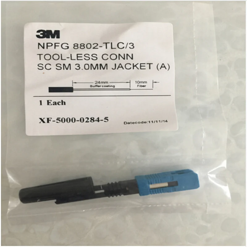 100 шт./кор. 3M 8802-TLC/3 патч-корд SC/UPC-SC/UPC волокно быстрый разъем SC оптический патч-корд одинарный волоконно-оптический Быстрый разъем SC разъем Применение FTTH