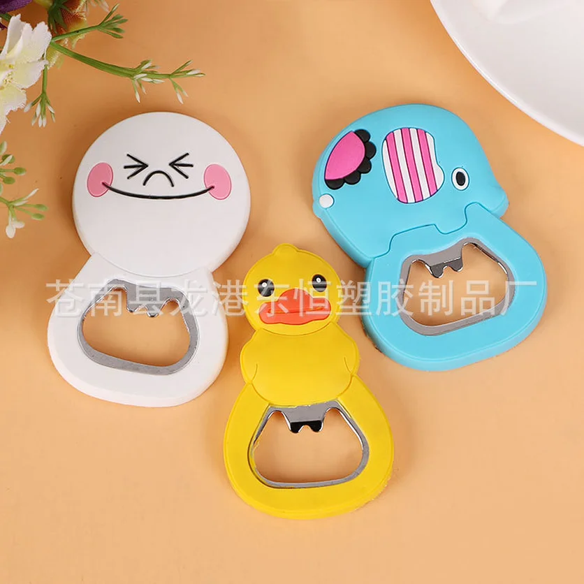 100pcs Creative Cartoon Multifunction Silicone Stainless Steel Bottle Opener Beer Fridge Openers Kitchen Tools Drop Shipping | Дом и сад