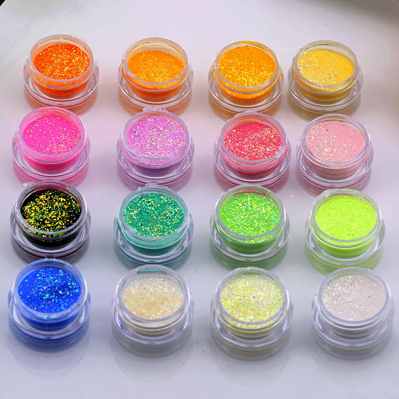 16 цветов акриловая пудра УФ гель дизайн 3D наконечники украшение маникюр Нейл