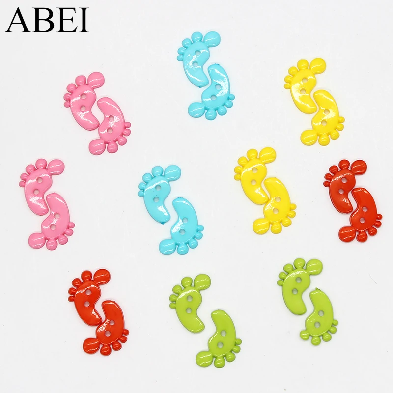 200pcs/lot Cartoon Feet Buttons for Baby Kids Clothing Embellishment Sew Tools Diy Handmade Button Crafts Garment Accessories | Дом и сад