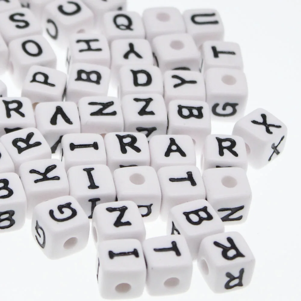 

50Pcs 12mm Random Mixed Alphabet Beads For Jewelry Making DIY