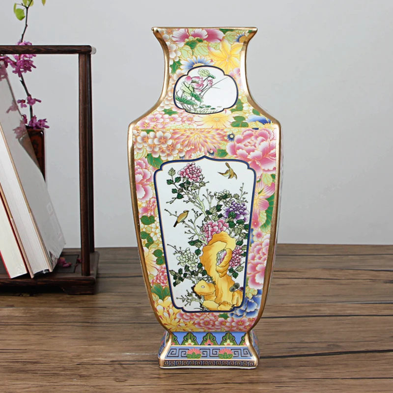 Classic Artistic Antique Porcelain Flower Vase Jingdezhen Handmade Beautiful Ceramic For Home Office Decor | Дом и сад