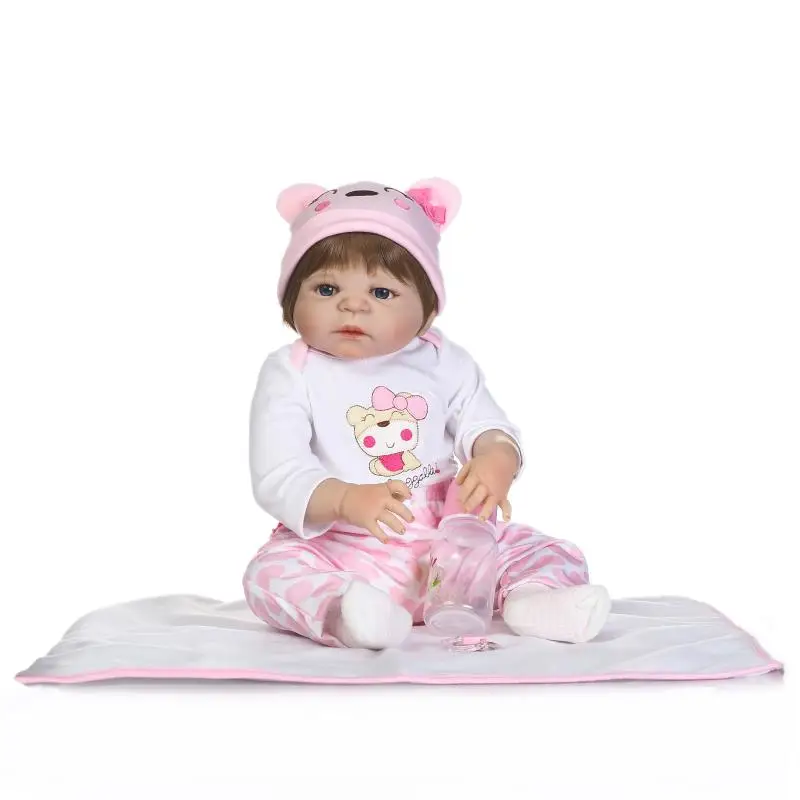 NPK 57 см полностью силиконовая кукла Bebes Reborn реалистичные детские игрушки для