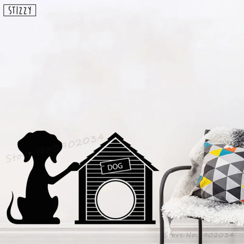 Настенная Наклейка stizzy Dog Puppy для питомца магазин окна логотип животное домик