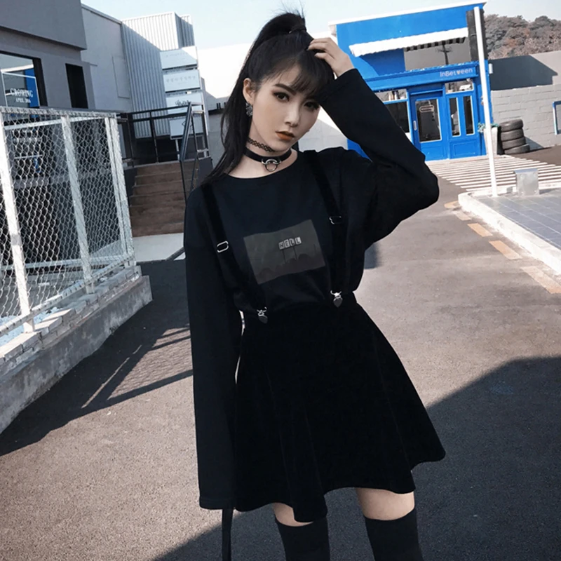 Новые летние высокая талия Для женщин юбка Harajuku бархат панк Сердце Клип Юбка в полоску для женщин дамы Мини-юбки черный