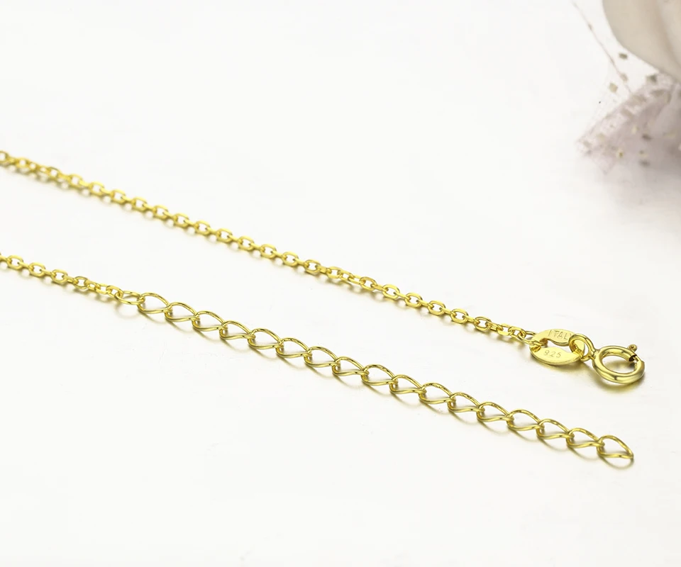 Ожерелье женское из серебра 925 пробы с желтым золотом 45 + 5 см|silver cross chain necklace|silver