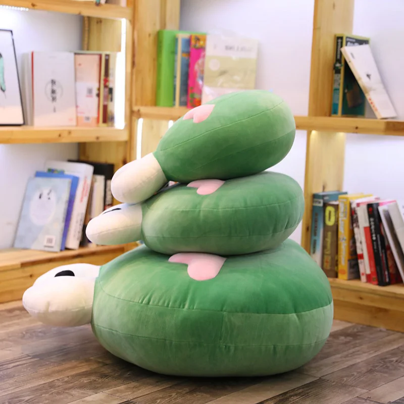 Candice guo plush toy stuffed doll cartoon animal smile frog heart big eye rest pillow office nap cushion baby birthday gift 1pc | Игрушки и