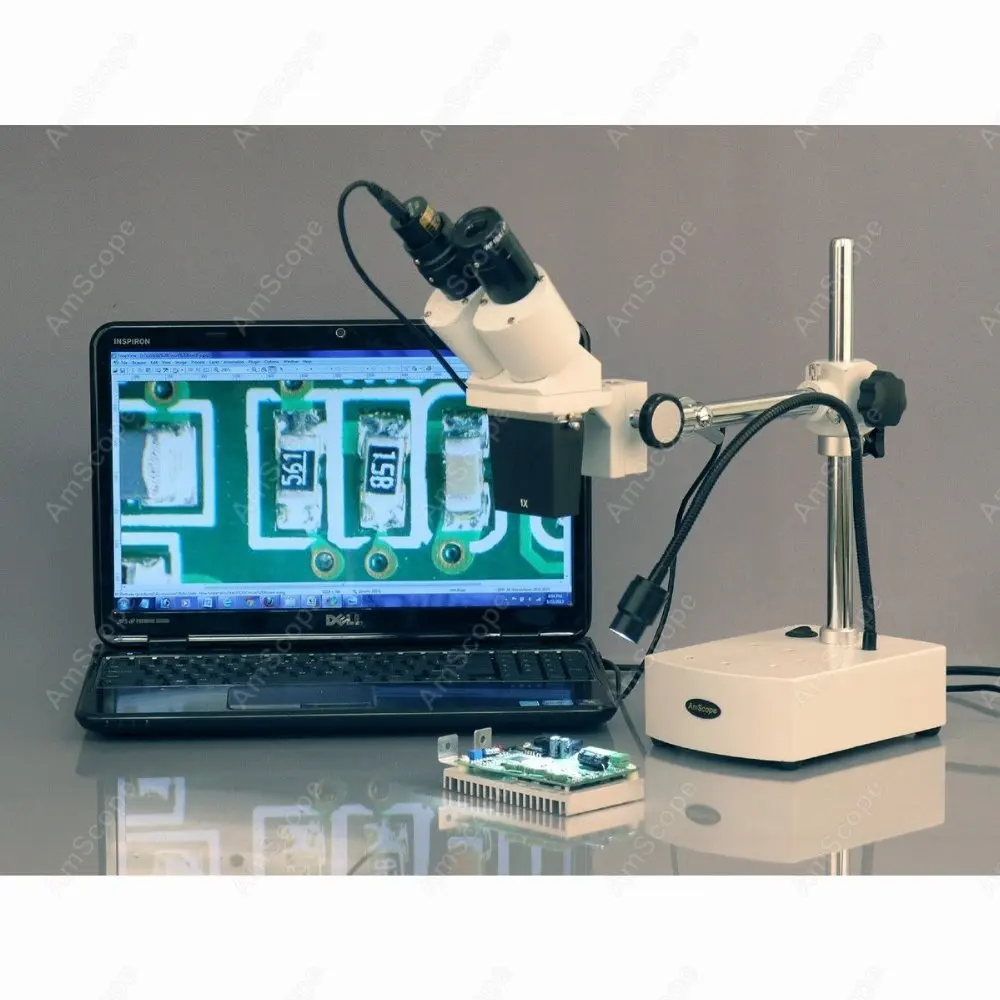 Бинокулярный стрелы стерео микроскоп AmScope 5X 10X бинокулярный Arm со светодиодной