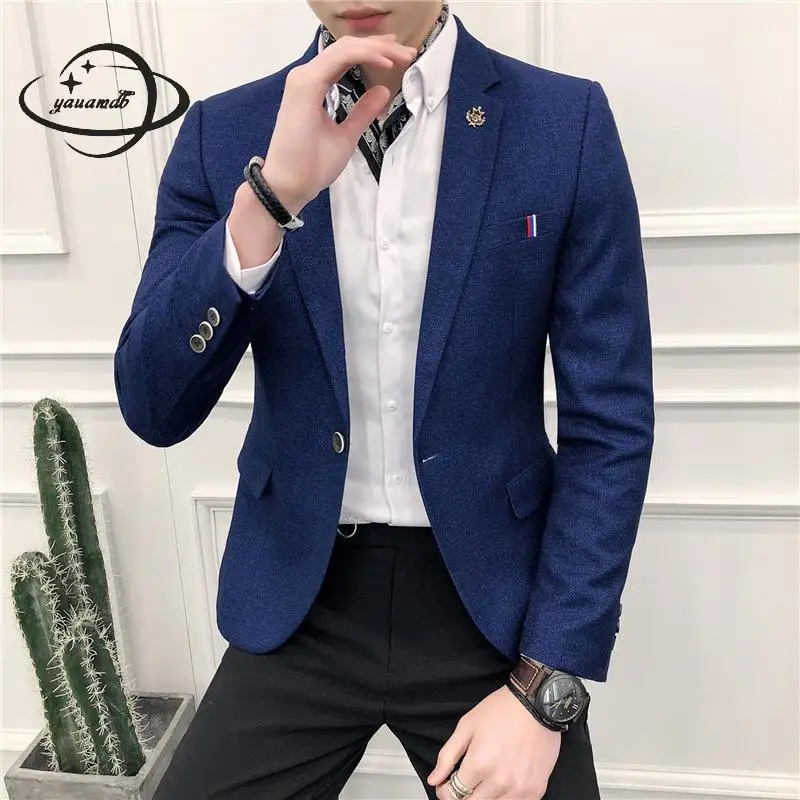 YAUAMDB/мужские пиджаки весна-осень M-3XL мужской костюм Куртки карманы одежда одной