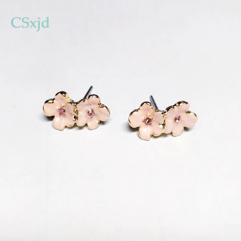 CSxjd Cute delicate enamel pink cherry flower brooch Imitation pearl corsage hats scarf pin accessories | Украшения и аксессуары
