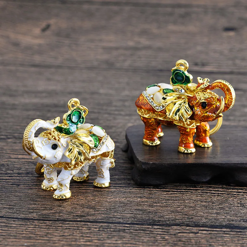 EASYA Новый дизайн 3D эмалевый Слон брелок поделки модный с кристаллами животное