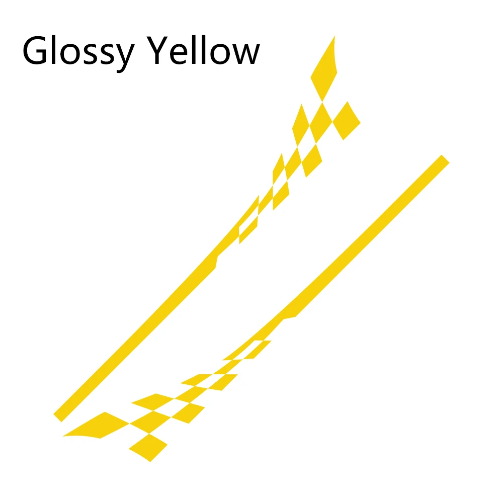 Glossy Yellow Автомобильные боковые юбки наклейки для укладки Авто DIY настенные наклейки для Mini Cooper R56 R57 R58 R50 R52 R53 R59 R61 Countryman R60 F60 F55 F56 F54 - Название цвета: Glossy Yellow