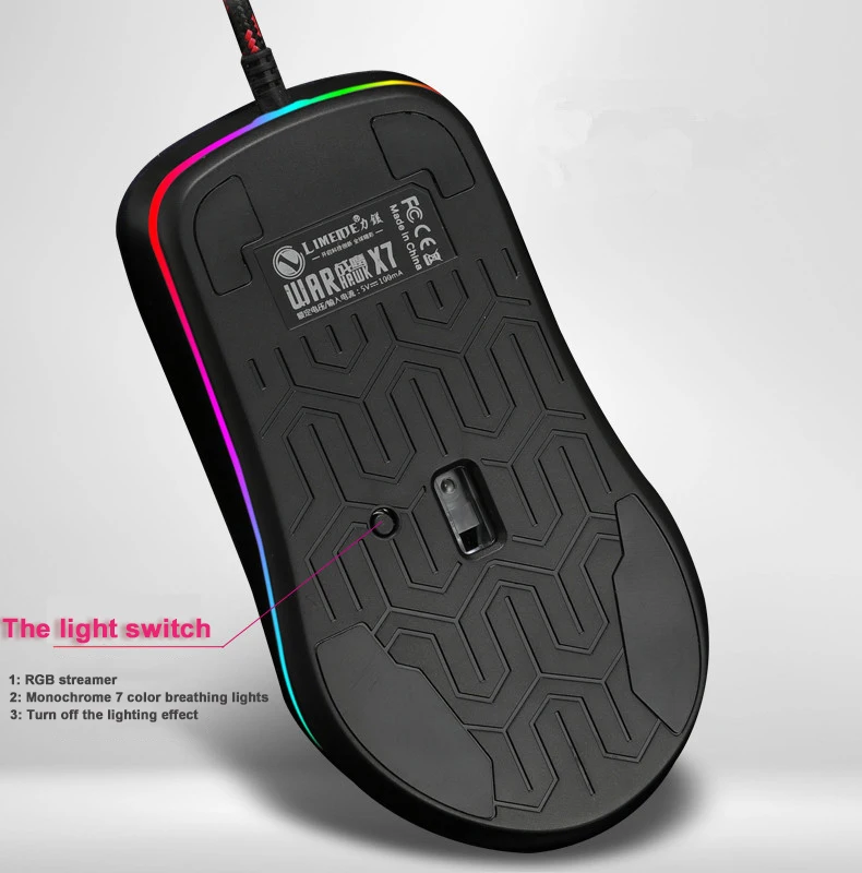 2019 новая игровая мышь 2400 dpi Регулируемая компьютерная оптическая RGB проводная USB