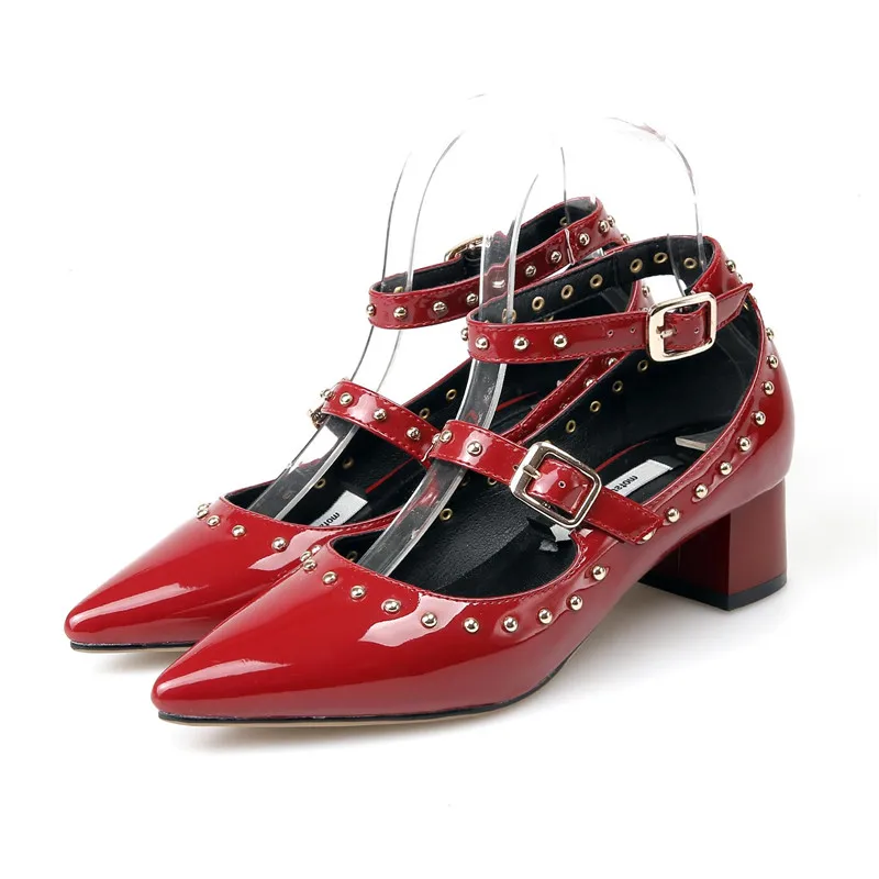 Минутная стрелка 2018 Новая мода женские туфли лодочки на толстом каблуке