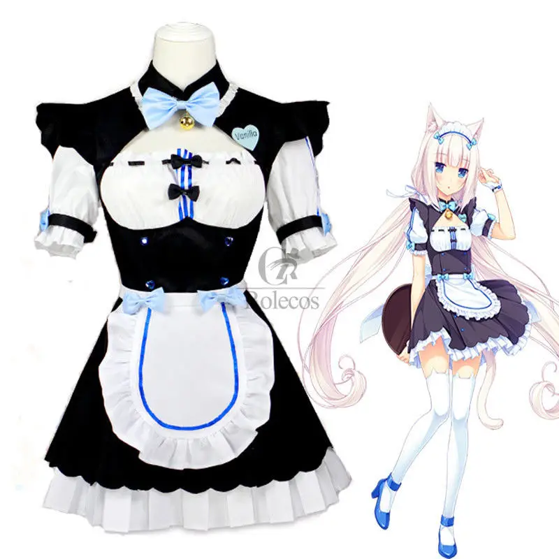 Nekopara Chocola ванильный Косплей Костюм женский сексуальный кот платье служанки