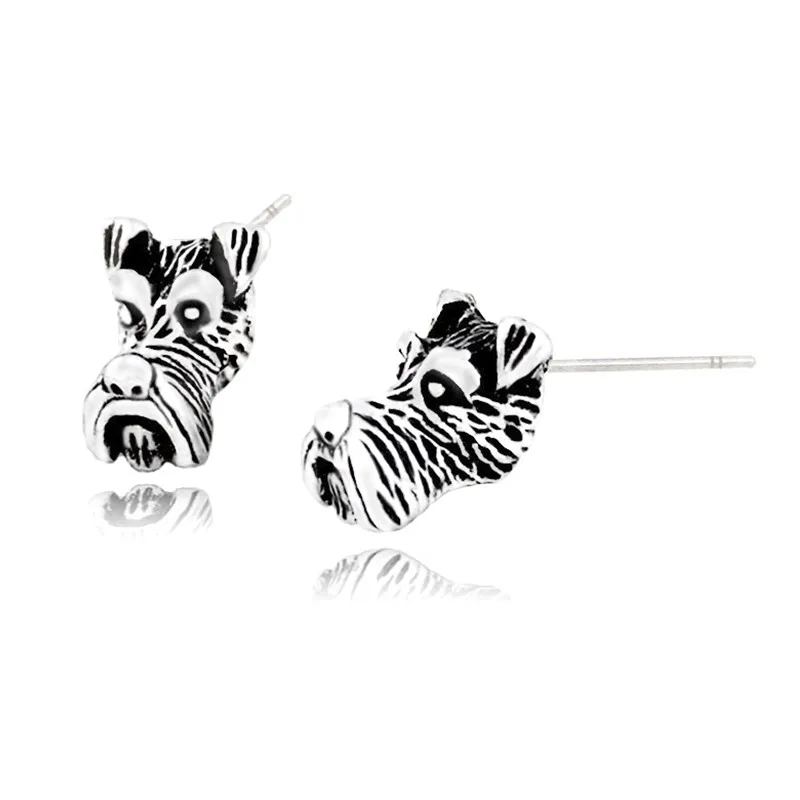 Винтажные Шнауцер и крысиный терьер шпилька в виде собаки серьги панк Собаки