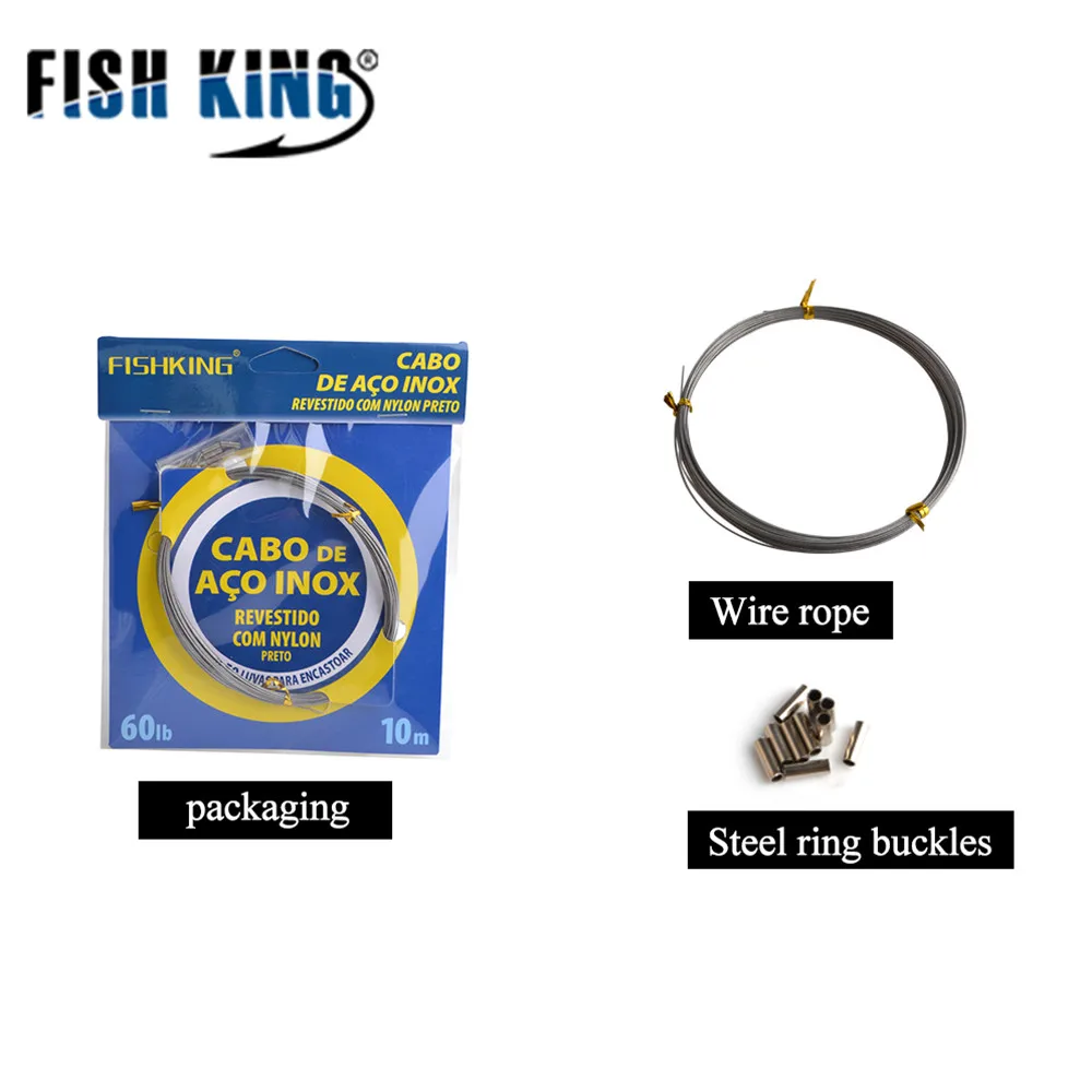 FISH KING 10 м 60LB-120LB проволока с нейлоновым покрытием рыболовная леска стальные