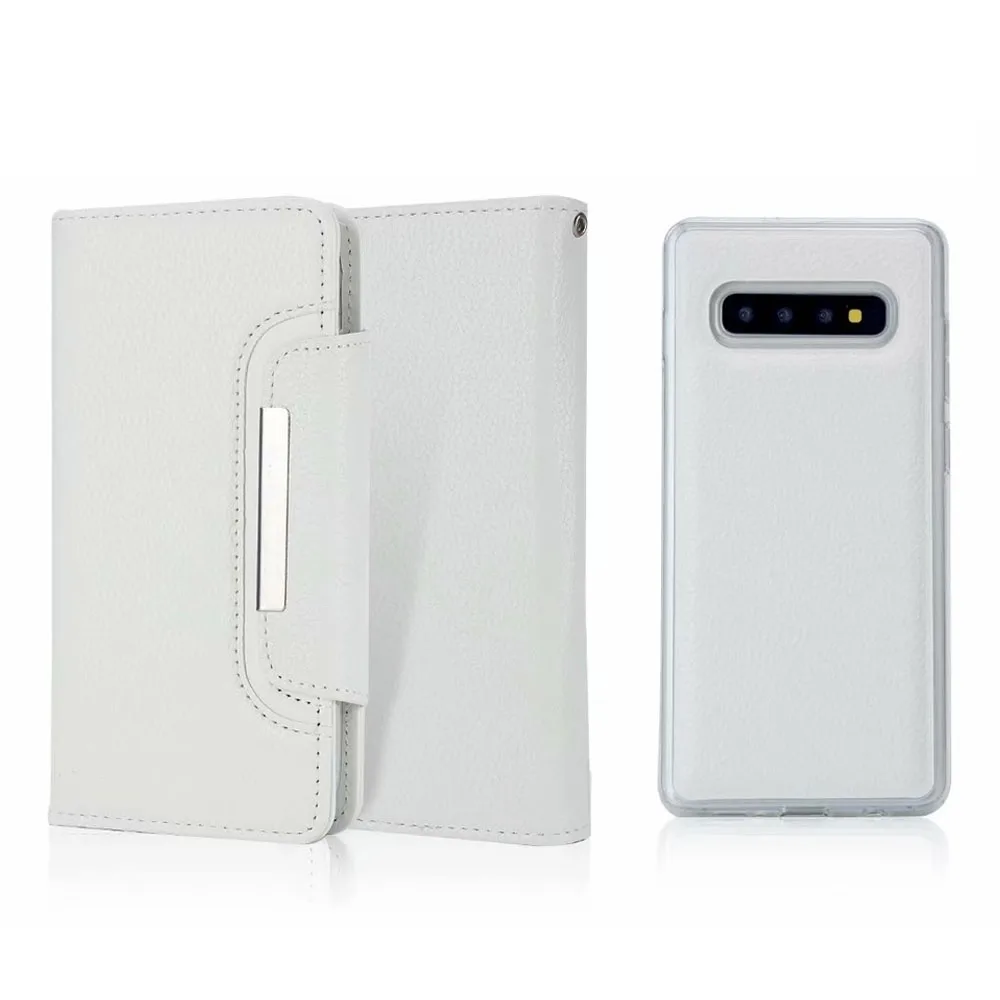 Чехол для samsung S10 Galaxy S8 S9 Plus S10 Lite Note 9 из искусственной кожи, чехол с откидной крышкой, Магнитный чехол из ТПУ с зернистой поверхностью, съемный кошелек