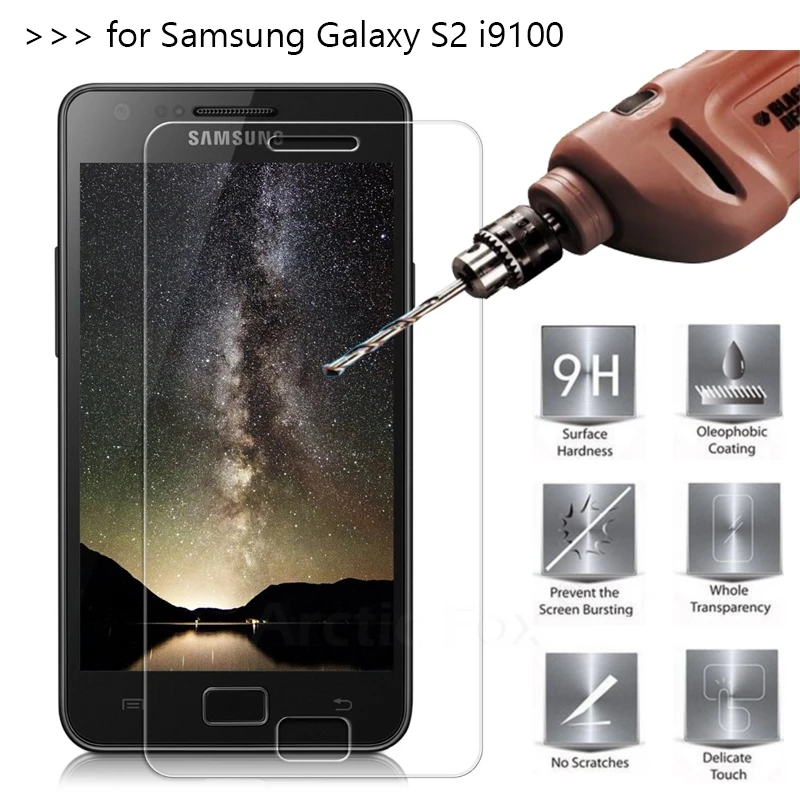 10 шт./лот Премиум закаленное Стекло для samsung Galaxy S2 i9100 Экран протектор Закаленное