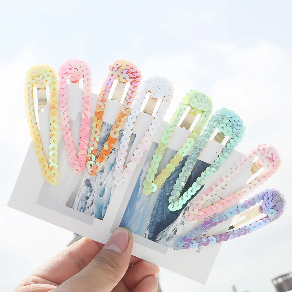 Милые заколки для волос аксессуары укладки девочек блестящие цветные пряжки