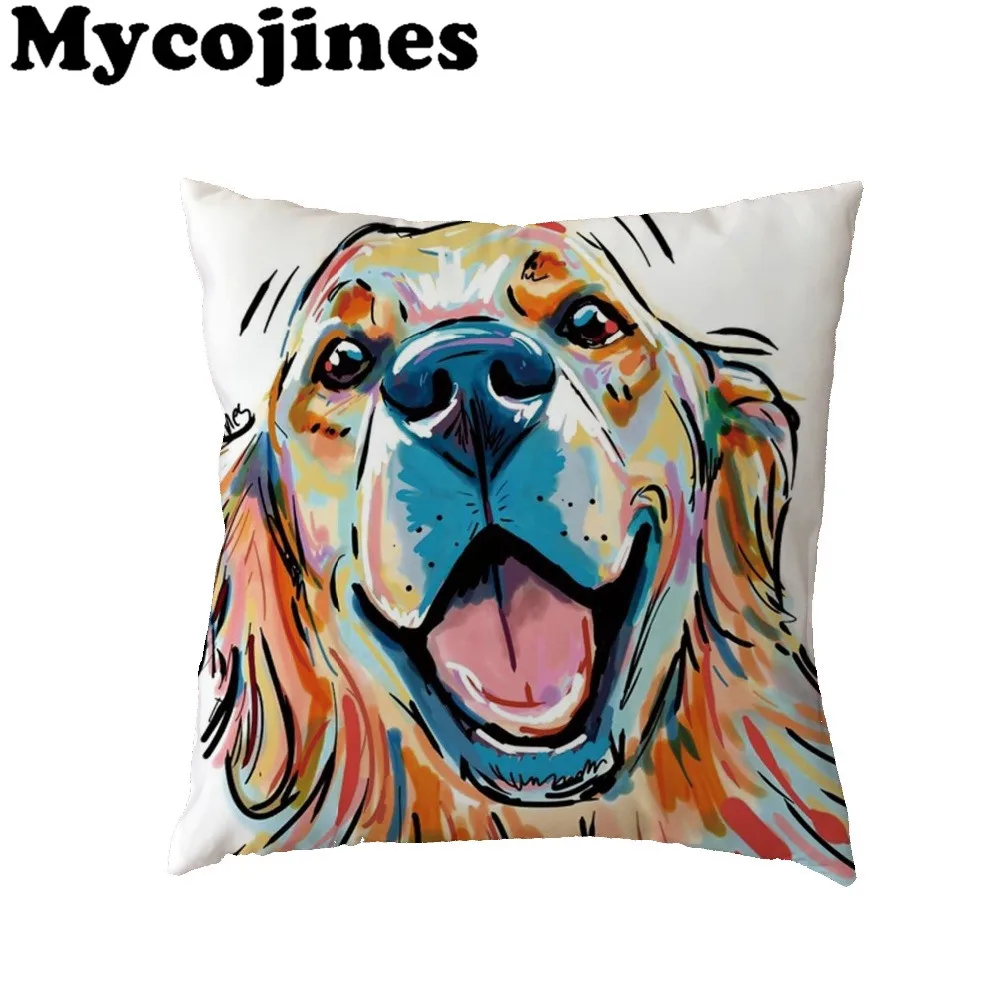 Персонализированные белые накидки на подушки роспись шнауцер подходит для