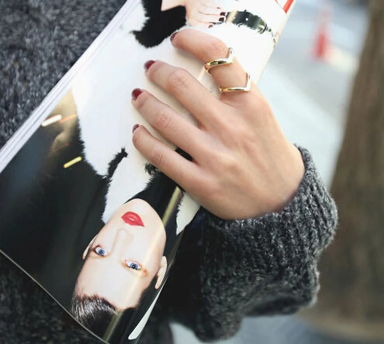 Fashion Plated Double V-shaped Half Opened Adjustable Vintage Woman Rings Charming Jewelery RING-0239 | Украшения и аксессуары